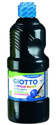 Giotto Tempera Acrilica Nera per Tutte le Superfici, 500 ml