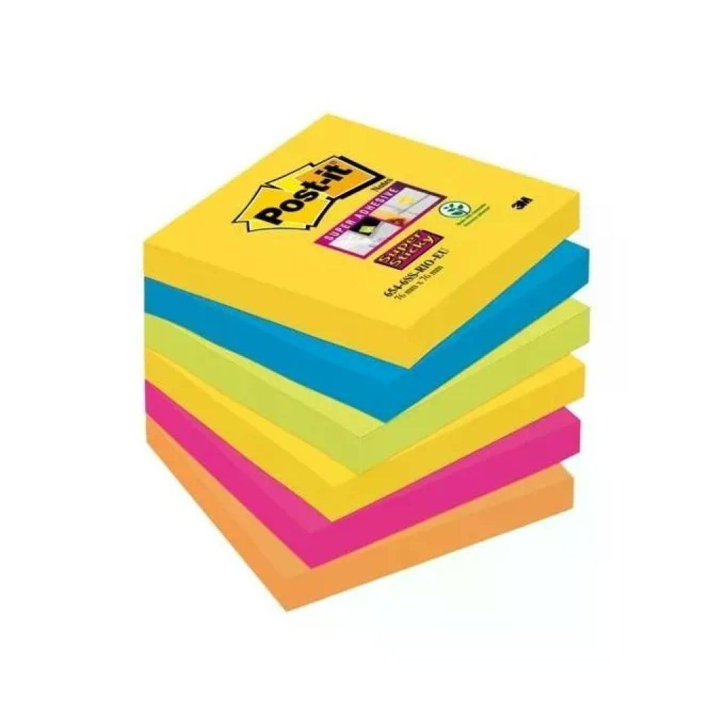 Post-it Super Sticky Carnival, confezione da 6 blocchi colorati