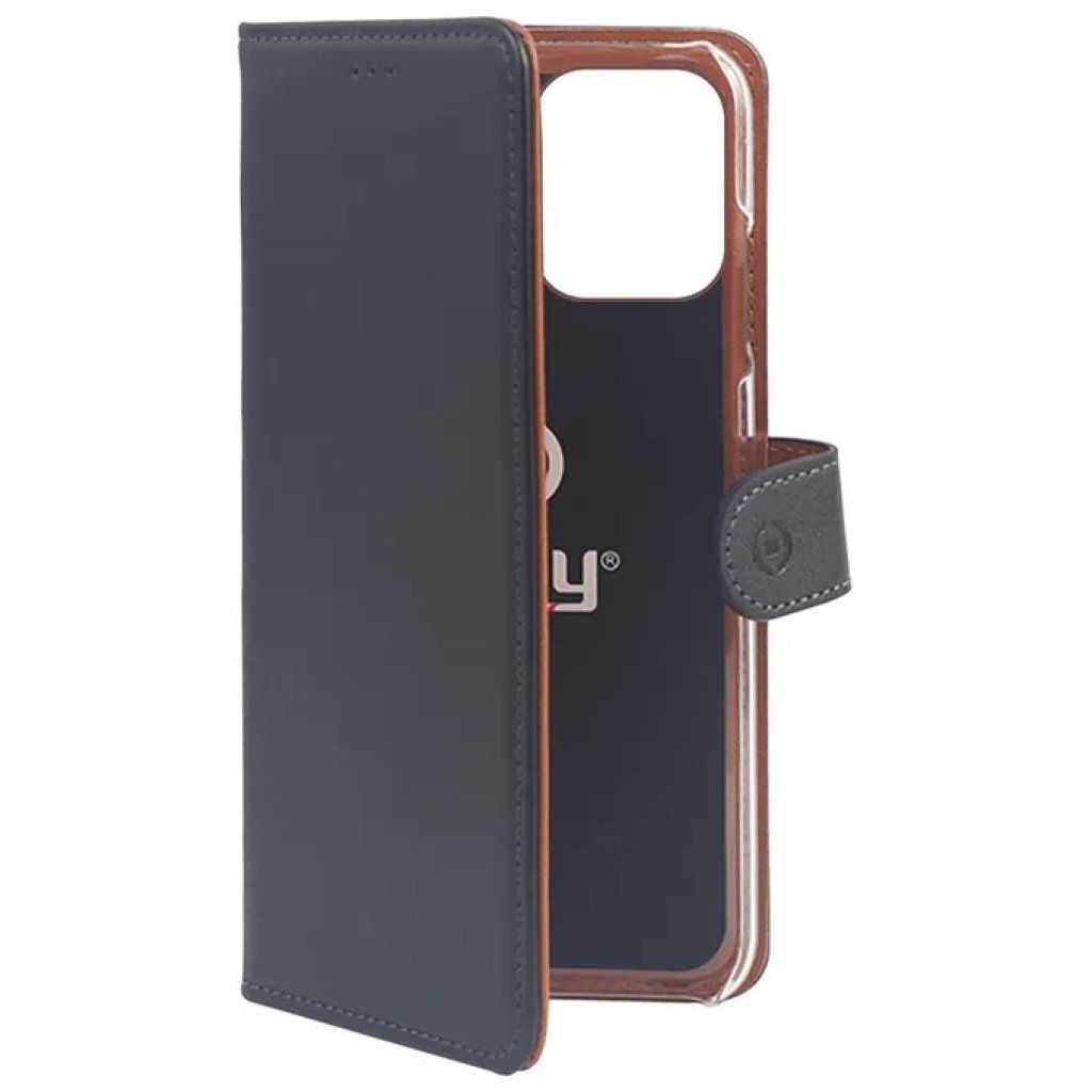 Celly Wally Case – Custodia a Libro per iPhone 12 Pro Max, Nero e Marrone