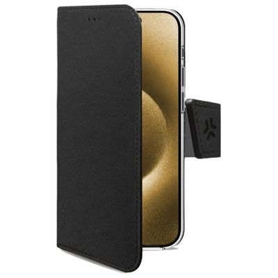 Celly Wally Case a Libro per iPhone 16 Plus, Nero Celly Wally Case a Libro per iPhone 16 Plus, Nero