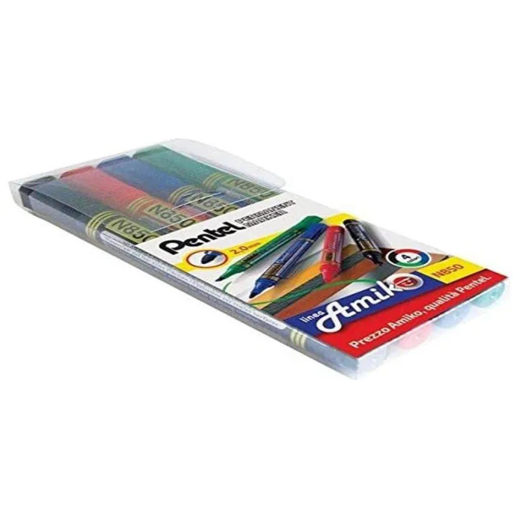Pentel N850, set da 4 marcatori permanenti assortiti