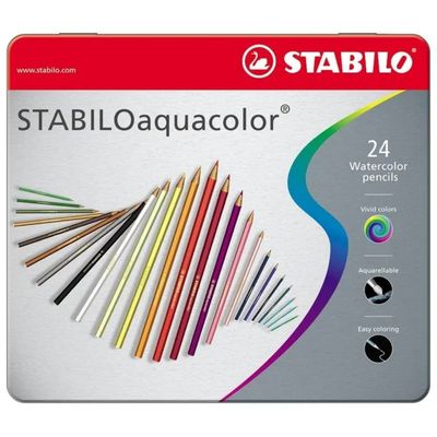 STABILOaquacolor – Set di 24 matite acquerellabili in scatola di metallo STABILOaquacolor – Set di 24 matite acquerellabili in scatola di metallo