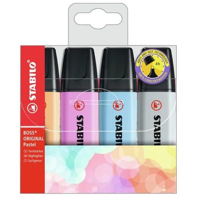 STABILO BOSS ORIGINAL Pastel – Set di 4 evidenziatori