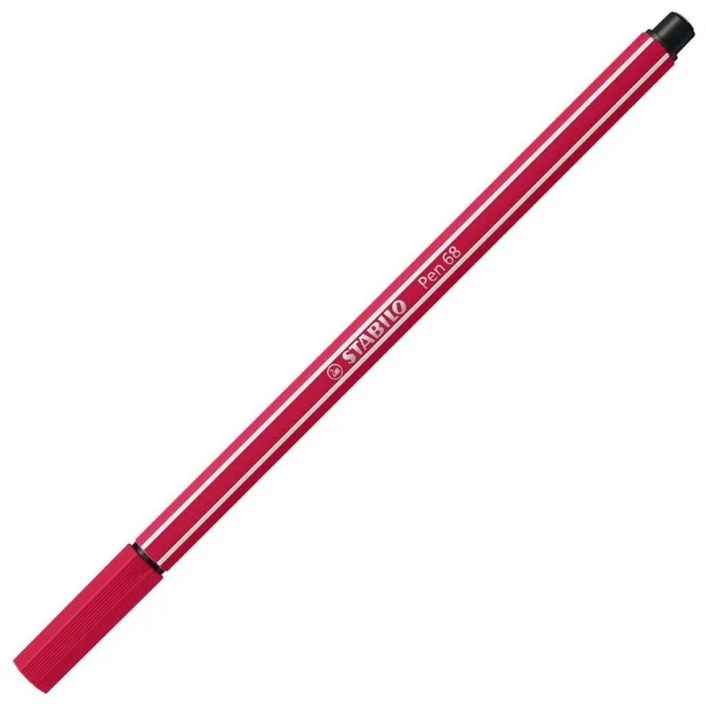 Stabilo 68-50 Pen 68 Pennarello Punta Media 1mm Inchiostro Acqua Confezione 10 Pezzi colore Rosso Scuro