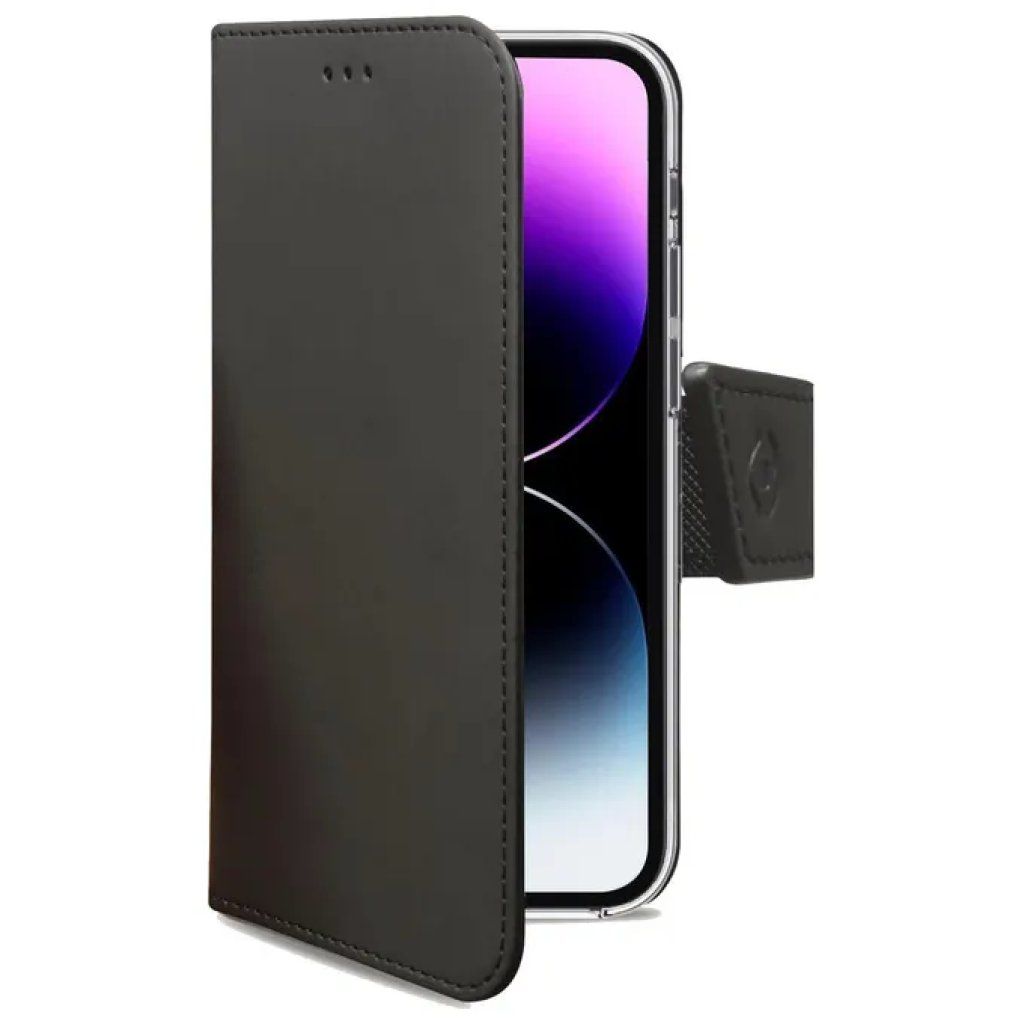 Celly Wally Case Custodia a Libro per iPhone 14 Pro Max, Nera