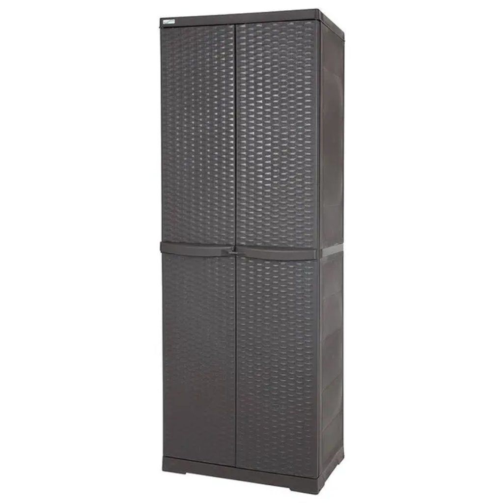 TRIOPLAST Maiol RATTAN Line Armadio Portascope in Resina Wengé 65×45×180 cm
