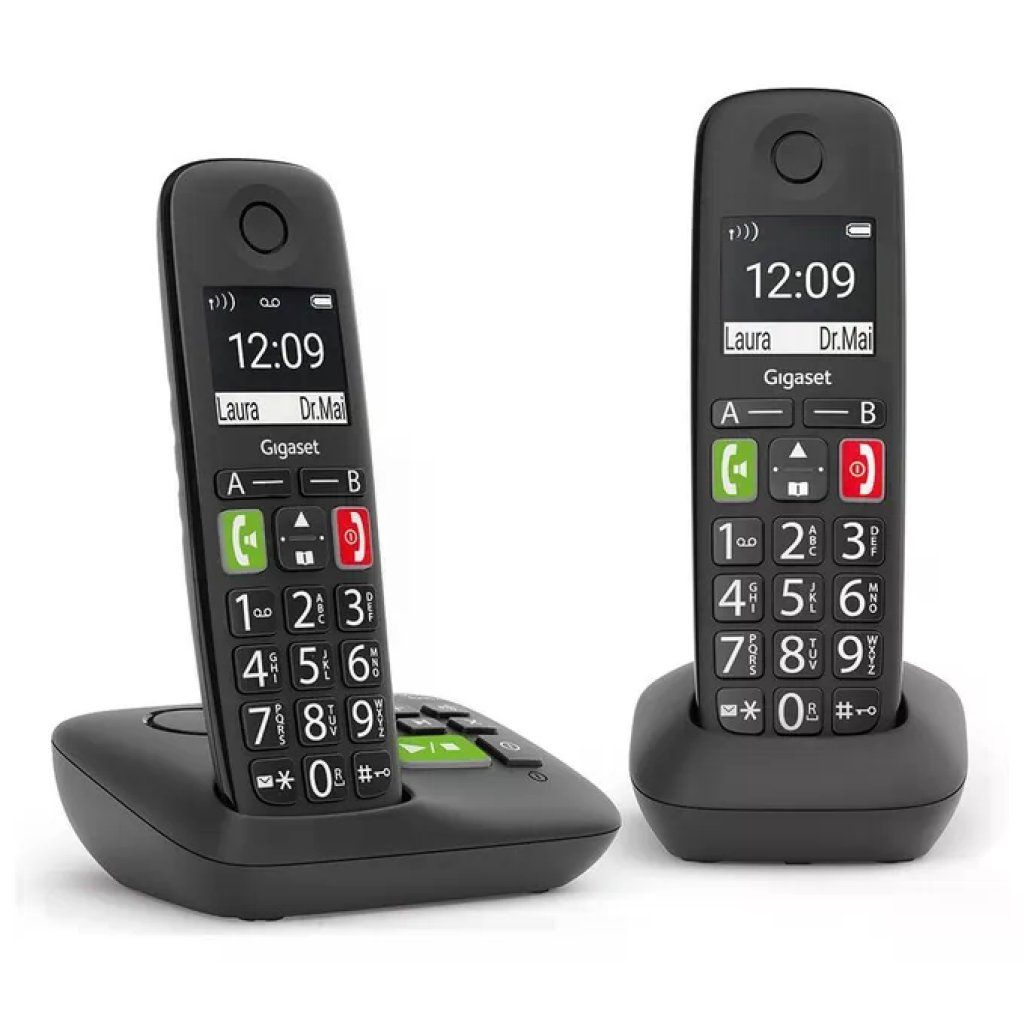 Gigaset E290A Duo Telefono Cordless Nero con Segreteria Gigaset E290A Duo Telefono Cordless Nero con Segreteria