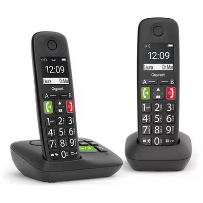 Gigaset E290A Duo Telefono Cordless Nero con Segreteria