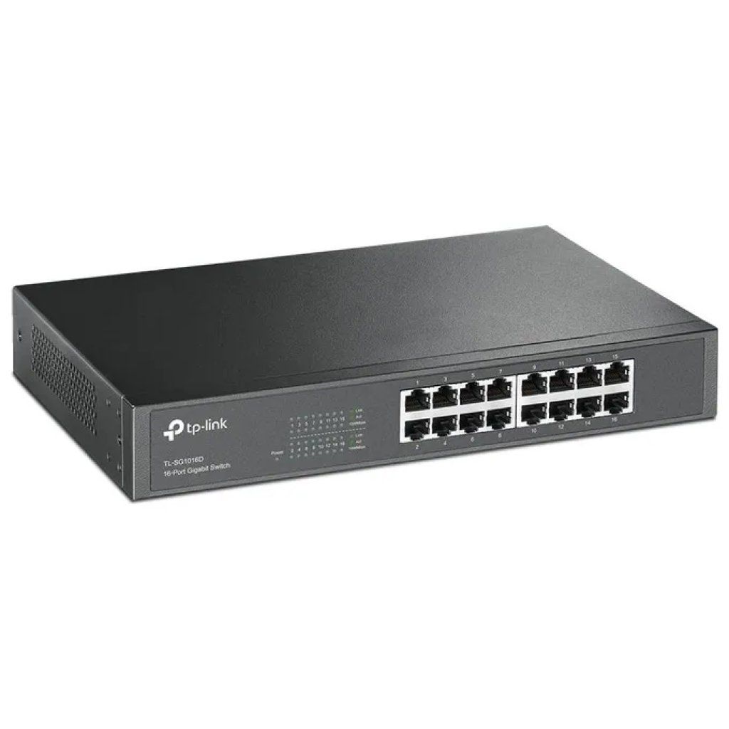 TP-Link TL-SG1016D Switch Ethernet Gigabit 16 porte non gestito nero rack