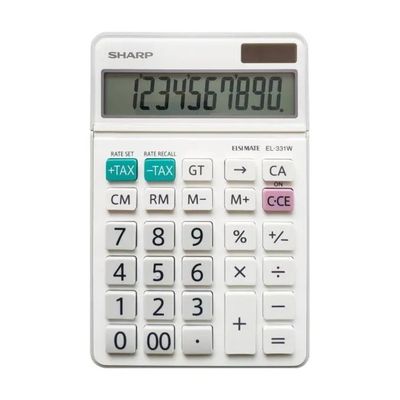 Sharp EL-331WB Calcolatrice da Tavolo Bianca, 10 Cifre