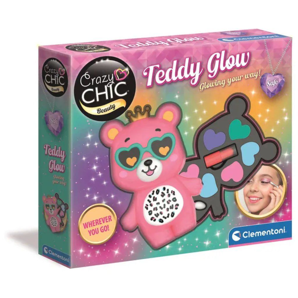 Clementoni Crazy Chic Teddy Glow – Trousse Make-Up Orsetto Rosa