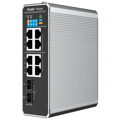 Ruijie Networks Ruijie RG-NIS2100-8GT2SFP-HP Switch Industriale PoE++ Gestito