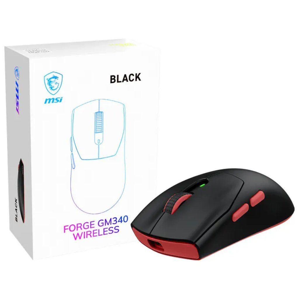 MSI FORGE GM340 Mouse Gaming Wireless Nero, 12000 DPI