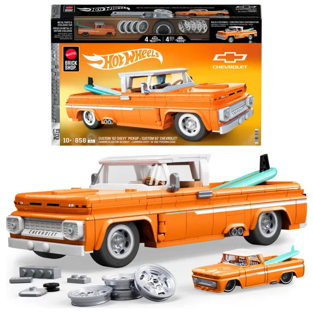 Mattel Brick Shop Hot Wheels Custom ’62 Chevy Pickup – Set da costruire in scala 1:16
