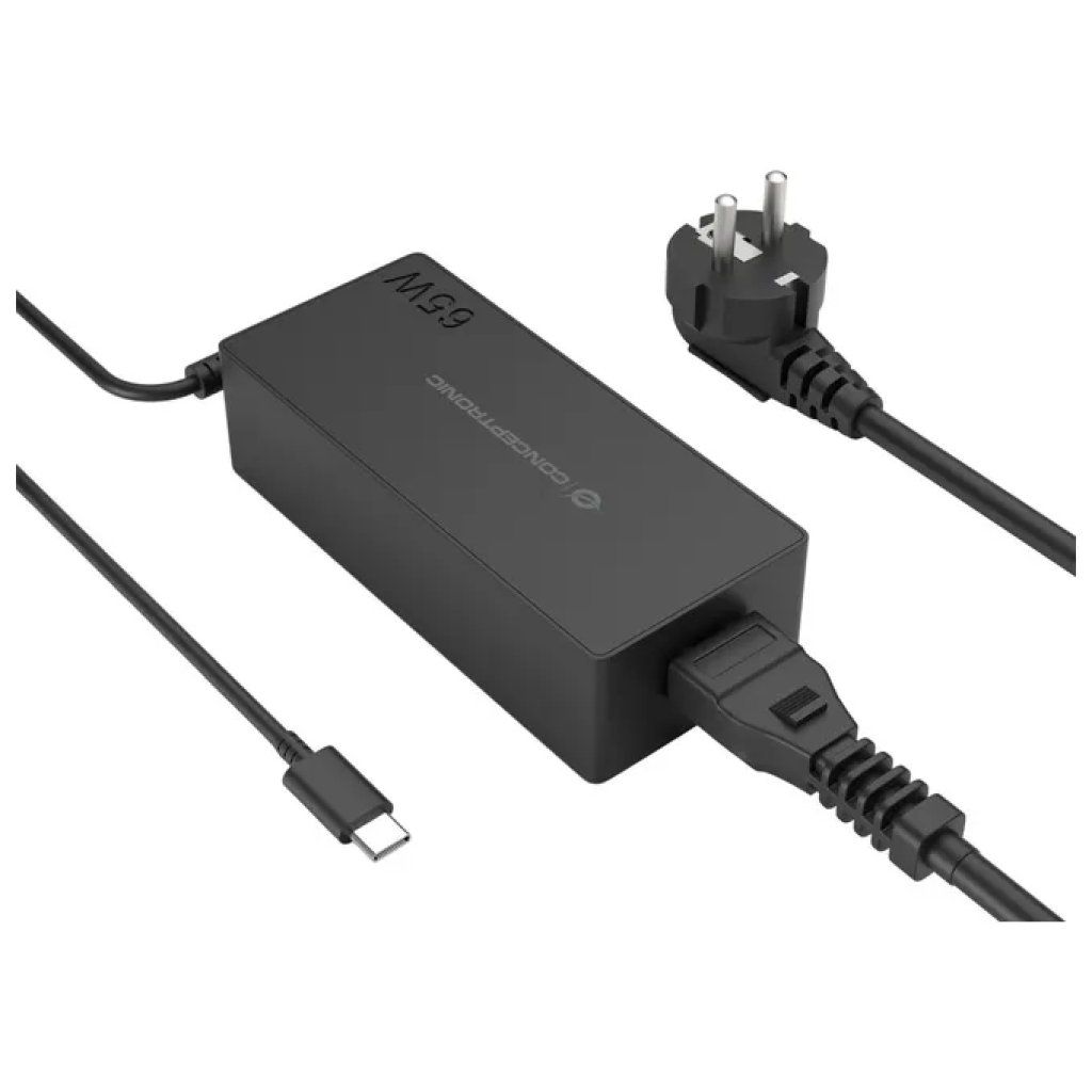 Conceptronic OZUL09BE Caricatore USB-C PD 65 W Nero Conceptronic OZUL09BE Caricatore USB-C PD 65 W Nero