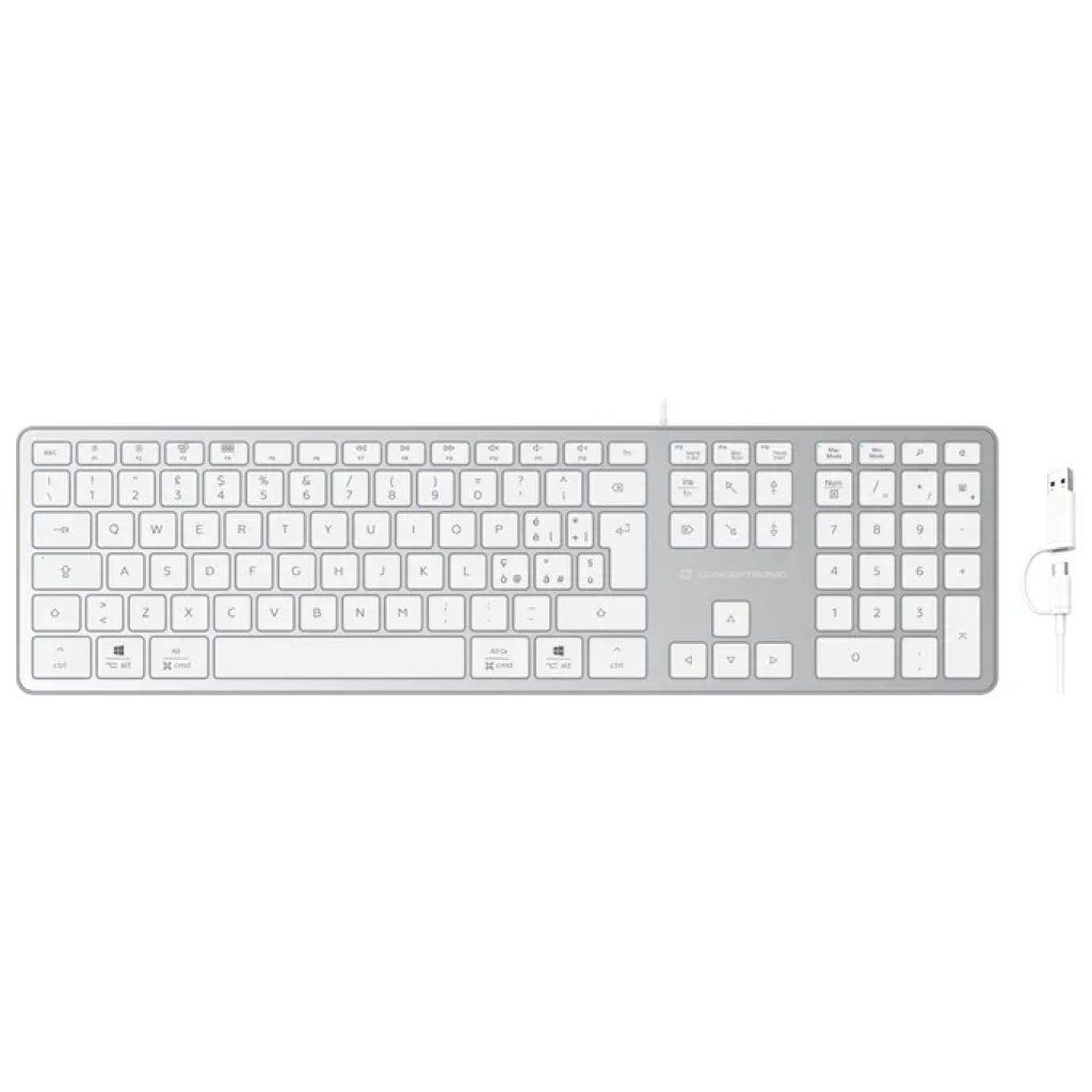 Conceptronic KAYNE02WIT – Tastiera Slim USB, Layout Italiano, Bianca Conceptronic KAYNE02WIT – Tastiera Slim USB, Layout Italiano, Bianca