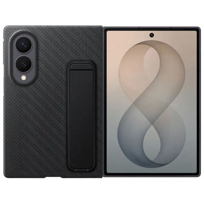 Samsung Galaxy Z Fold8 Cover in Fibra Aramidica con Stand - Nero