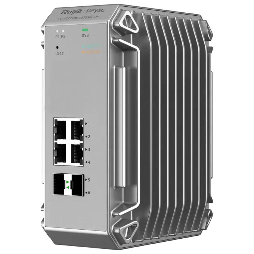 Ruijie Networks RG-NIS3100-8GT4SFP-HP Switch industriale PoE+ gestito L2