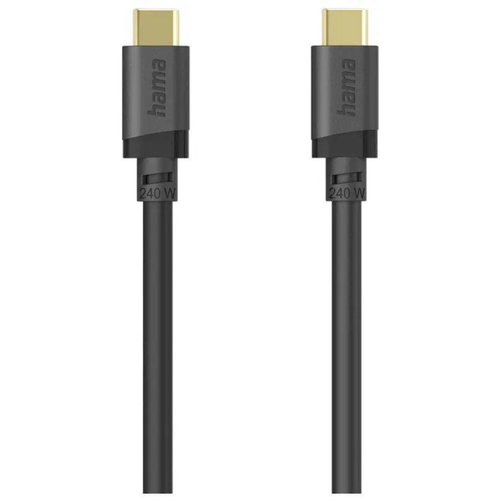 Hama 00202008 Cavo USB-C 3.2 Gen 1, 240 W, 75 cm, Nero Hama 00202008 Cavo USB-C 3.2 Gen 1, 240 W, 75 cm, Nero