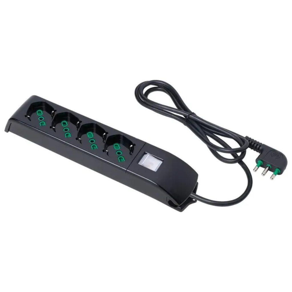 Fanton FIDO 410101 Multipresa 4 Prese Bipasso 16A Nera Fanton FIDO 410101 Multipresa 4 Prese Bipasso 16A Nera