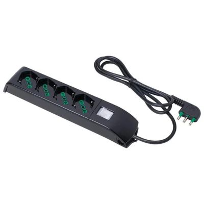 Fanton FIDO 410101 Multipresa 4 Prese Bipasso 16A con Interruttore, Nera