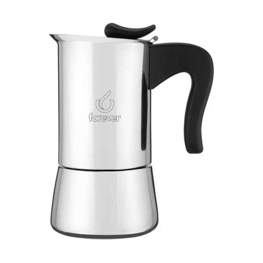 FOREVER Miss Splendy 121313 – Caffettiera Moka 6 Tazze a Induzione, 700 ml, Nera