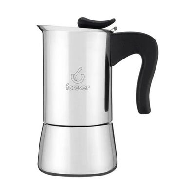 FOREVER Miss Splendy 121313 – Caffettiera Moka 6 Tazze a Induzione, 700 ml, Nera