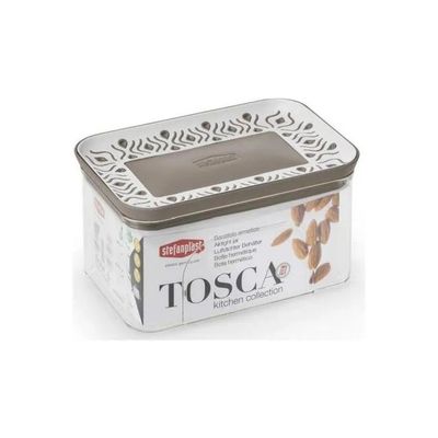 Stefanplast Tosca Barattolo Ermetico Rettangolare 0,7 L Tortora