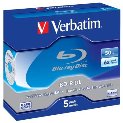 Verbatim BD-R Dual Layer 50 GB 6x, confezione da 5 Verbatim BD-R Dual Layer 50 GB 6x, confezione da 5