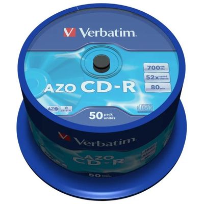 Verbatim AZO Crystal CD-R 700 MB, 52x, spindle da 50 pezzi Verbatim AZO Crystal CD-R 700 MB, 52x, spindle da 50 pezzi