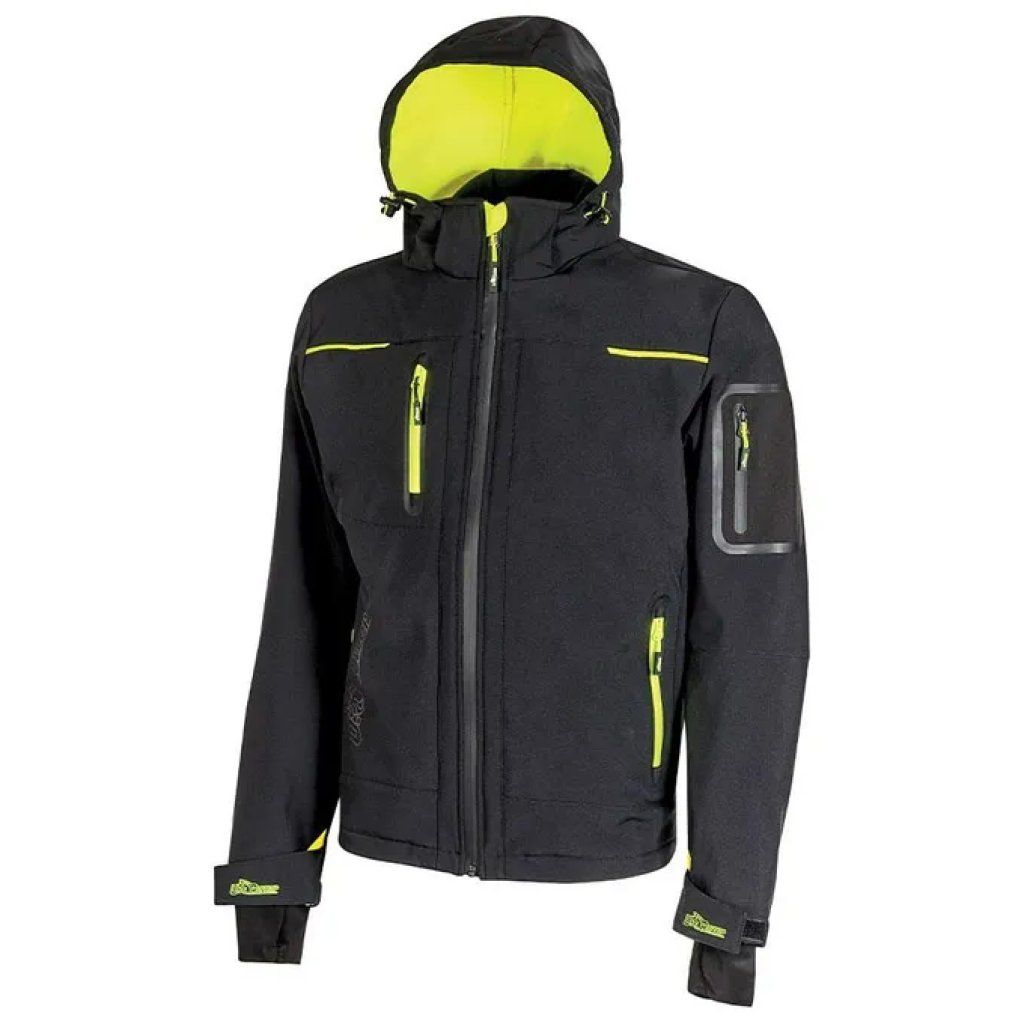 U-Power WFU187BC Space Giacca Softshell da Lavoro Antivento Impermeabile Cappuccio Staccabile Membrana U