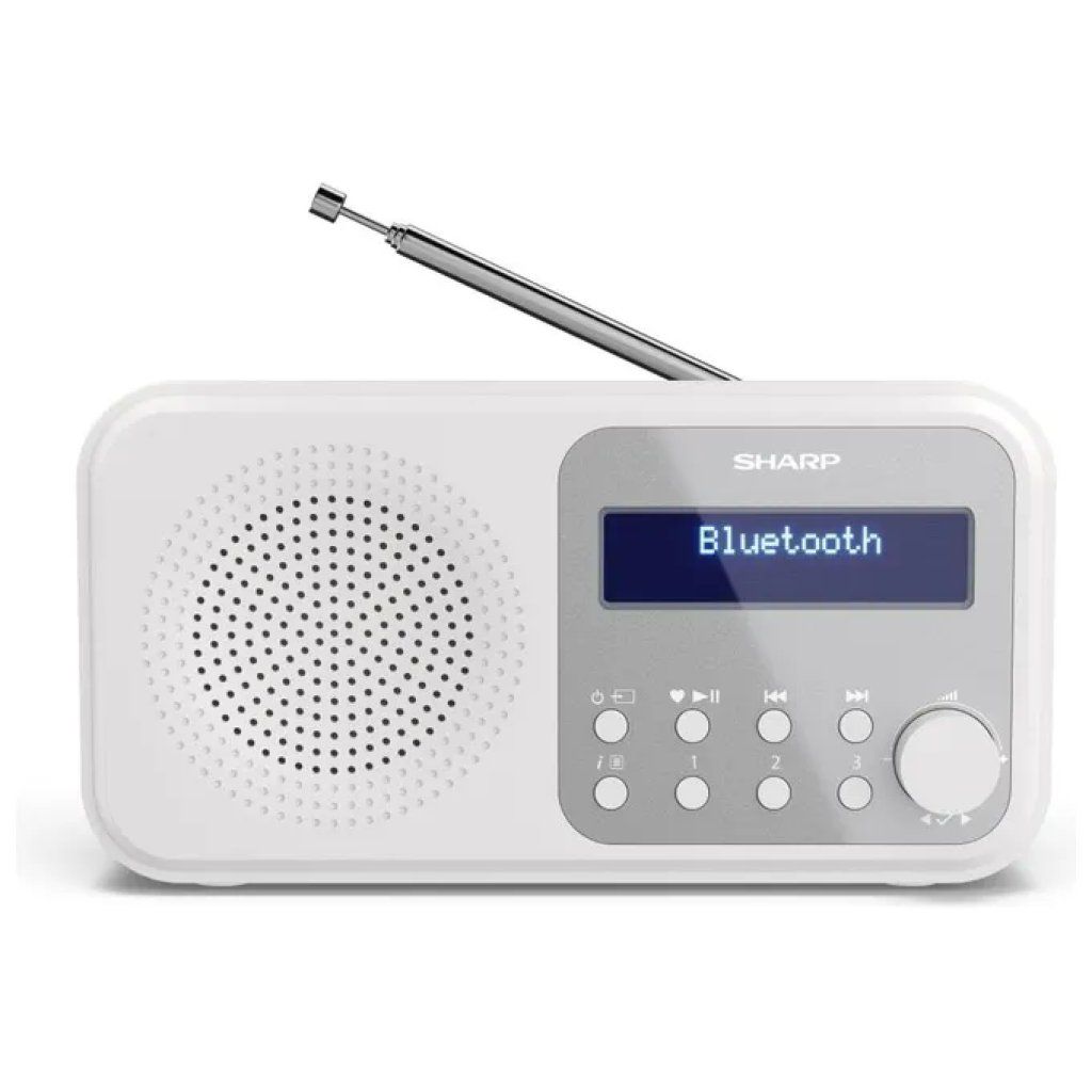 Sharp DR-P420 Radio Portatile Digitale DAB DAB+ FM Bluetooth 5.0 LCD 2 W Batteria USB colore Bianco