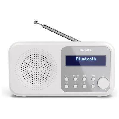 Sharp DR-P420 Radio Portatile Digitale DAB DAB+ FM Bluetooth 5.0 LCD 2 W Batteria USB colore Bianco