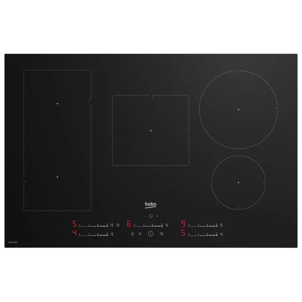 Beko HII85720UFT bPRO 500 Piano cottura a induzione 80 cm, 5 zone, IndyFlex, HobToHood, 7400 W, nero