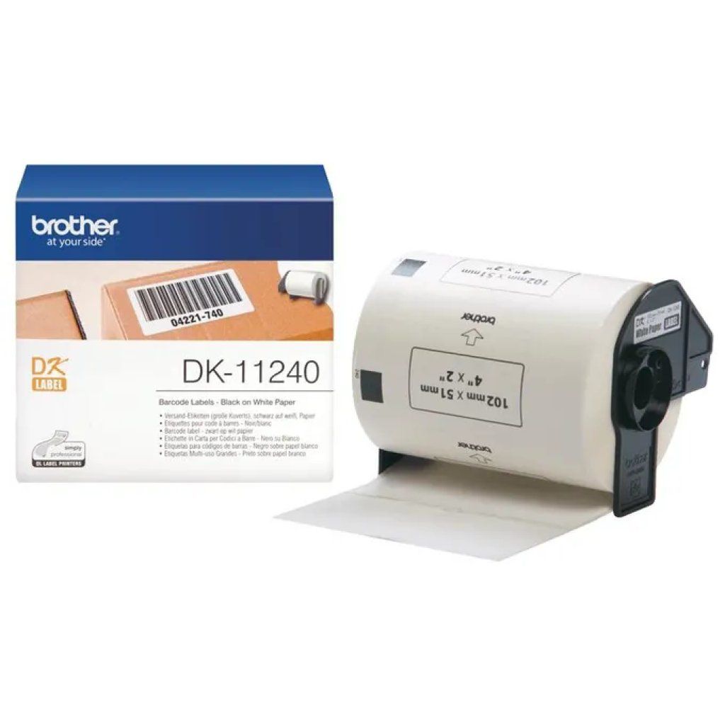 Brother DK-11240 – Etichette bianche 102 × 51 mm, 600 pezzi