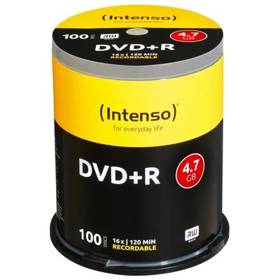 Intenso DVD+R 4,7 GB 16x – Spindle da 100 pezzi Intenso DVD+R 4,7 GB 16x – Spindle da 100 pezzi