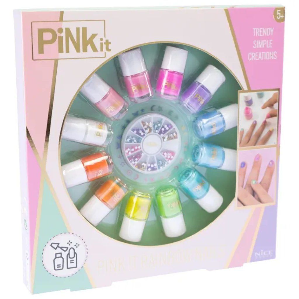 NICE Set Nail Art Rainbow Pink per Bambine