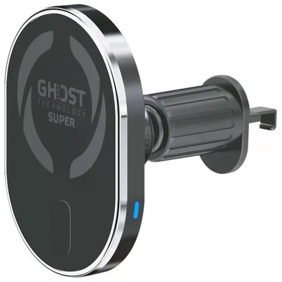 Celly Ghost SuperMag Charge15 Supporto Auto MagSafe con Ricarica Wireless 15W - Nero