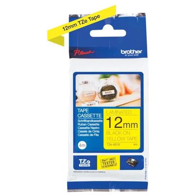 Brother TZe-631S Nastro Laminato Nero su Giallo, 12 mm x 4 m Brother TZe-631S Nastro Laminato Nero su Giallo, 12 mm x 4 m