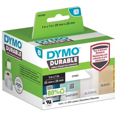 DYMO LW Durable – Etichette quadrate bianche 25 × 25 mm, 2 rotoli DYMO LW Durable – Etichette quadrate bianche 25 × 25 mm, 2 rotoli