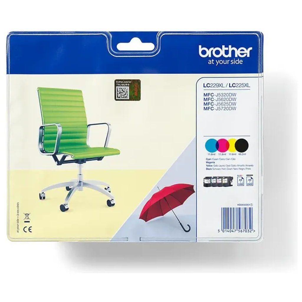 Brother LC229XLVALBP Kit 4 Cartucce Originali Alta Capacità