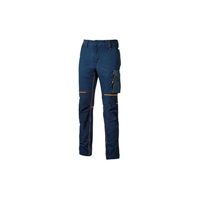 U-power WFU189DB World Pantalone da Lavoro Uomo Slim Fit Stretch Idrorepellente Traspirante colore Blu