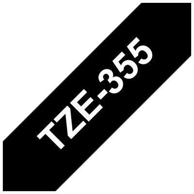 Brother TZe-355 Nastro Laminato 24 mm x 8 m, Bianco su Nero