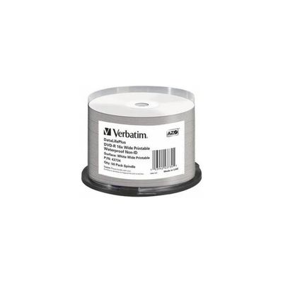 Verbatim DataLifePlus DVD-R 4,7 GB 16x, confezione da 50, superficie stampabile lucida impermeabile Verbatim DataLifePlus DVD-R 4,7 GB 16x, confezione da 50, superficie stampabile lucida impermeabile