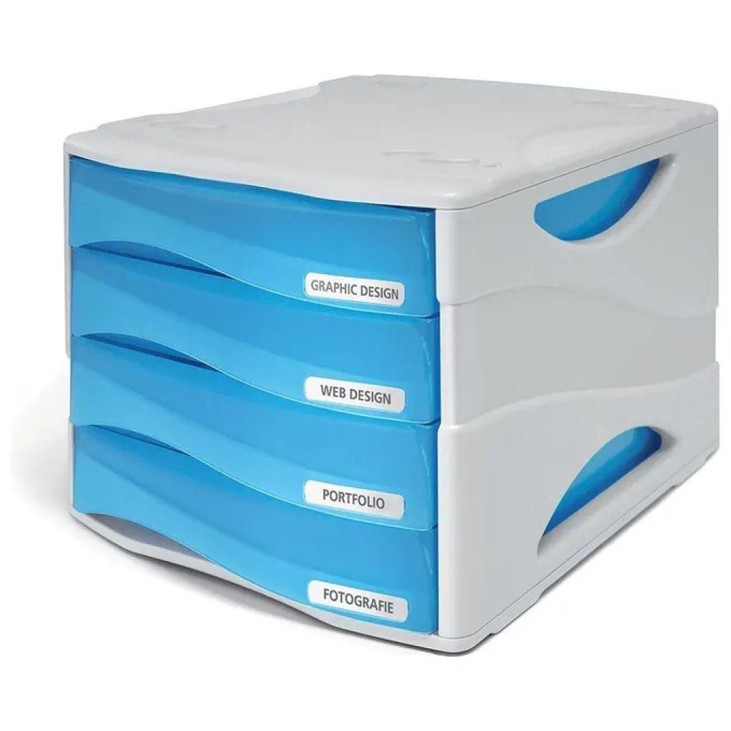 Arda Smile TR15P4PBL Cassettiera Modulare a 4 Cassetti Azzurra