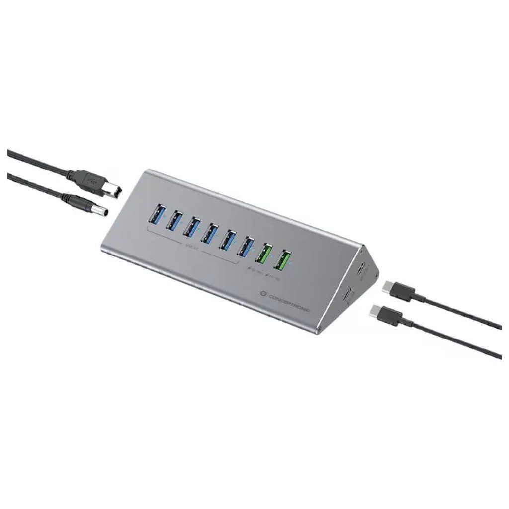 Conceptronic HUBBIES18G Hub USB 3.2 Gen 1 in alluminio
