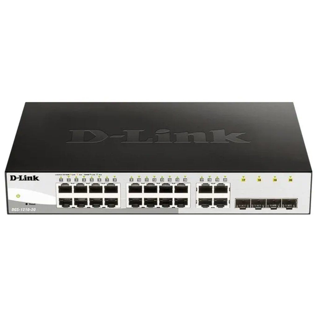 D-Link DGS-1210-20 Switch Smart Gestito L2, 16 Porte Gigabit e 4 Combo SFP, Rack 1U
