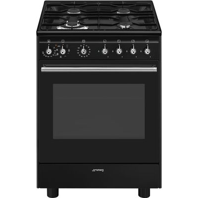 SMEG CX61GMBL Cucina a Gas 60 cm con Forno Elettrico, Nera SMEG CX61GMBL Cucina a Gas 60 cm con Forno Elettrico, Nera