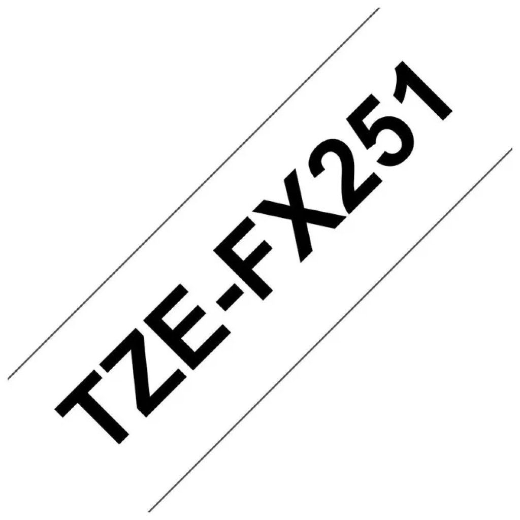 Brother TZe-FX251 Nastro Flessibile Nero su Bianco, 24 mm x 8 m
