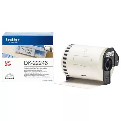 Brother DK-22246 Nastro Continuo per Etichettatrice, 10,3 cm x 30,48 m, Nero su Bianco Brother DK-22246 Nastro Continuo per Etichettatrice, 10,3 cm x 30,48 m, Nero su Bianco